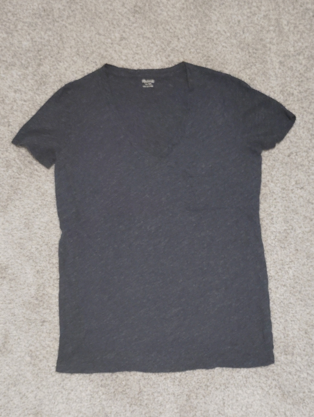 Madewell Dark Charcoal V-Neck Short Sleeve Tee